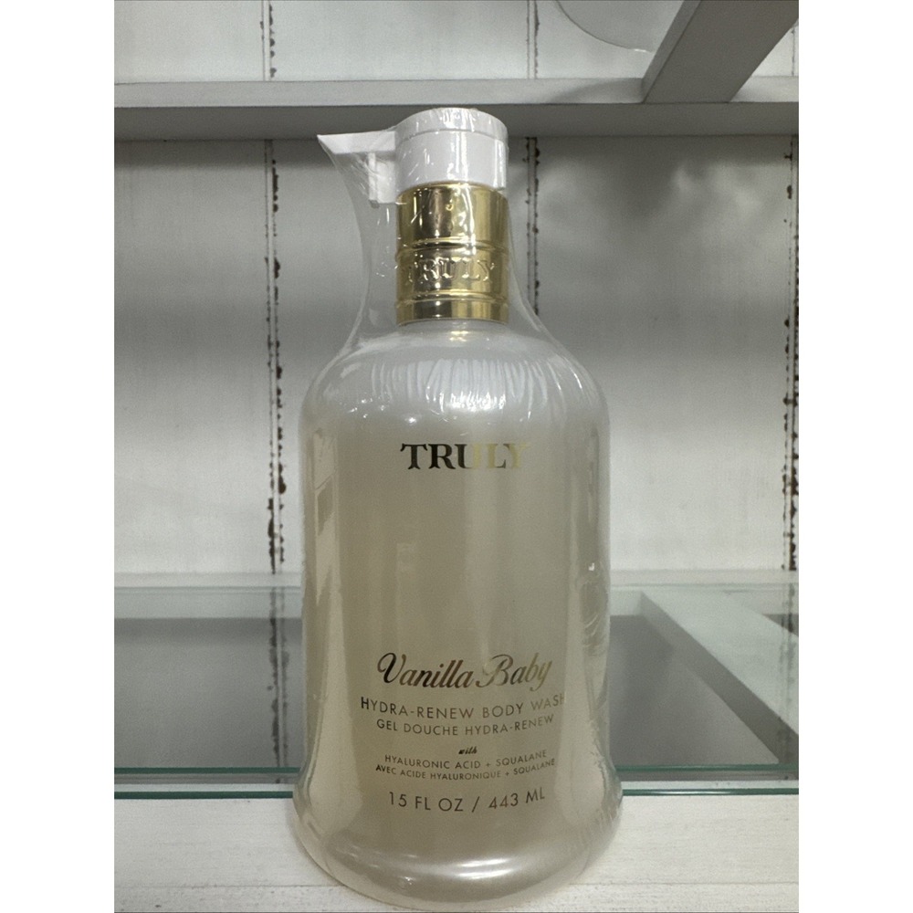 Truly Beauty Vanilla Baby Hydra-Renew Body Wash Hyaluronic Acid Squalane 15oz